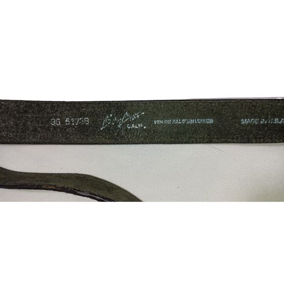 VTG Billy Belts Calif. Black Studded Leather Belt with Buckle,  Men's Size 36 - Picture 3 of 3